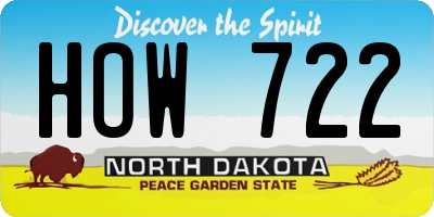 ND license plate HOW722