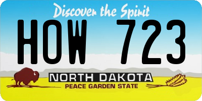 ND license plate HOW723