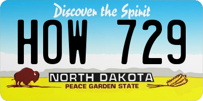 ND license plate HOW729