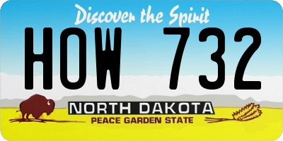 ND license plate HOW732