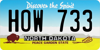 ND license plate HOW733