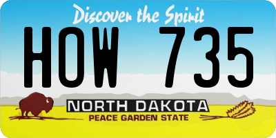 ND license plate HOW735
