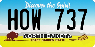 ND license plate HOW737