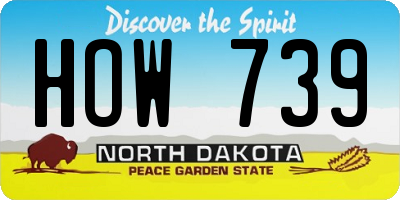 ND license plate HOW739