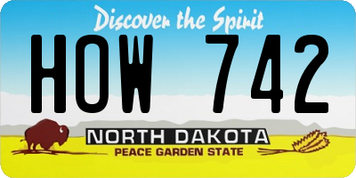 ND license plate HOW742