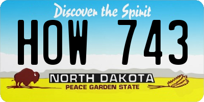 ND license plate HOW743