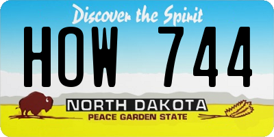 ND license plate HOW744