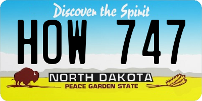 ND license plate HOW747