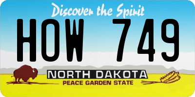 ND license plate HOW749