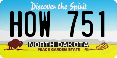 ND license plate HOW751