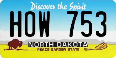 ND license plate HOW753