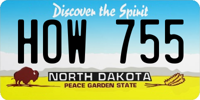ND license plate HOW755
