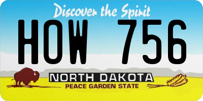 ND license plate HOW756