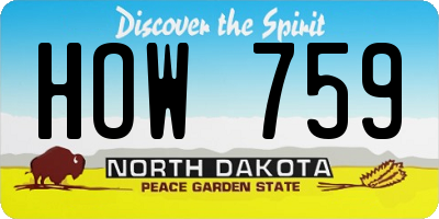 ND license plate HOW759