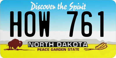 ND license plate HOW761