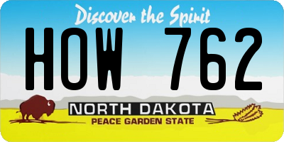 ND license plate HOW762