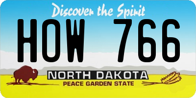 ND license plate HOW766