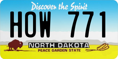 ND license plate HOW771