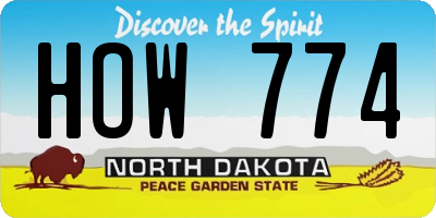 ND license plate HOW774