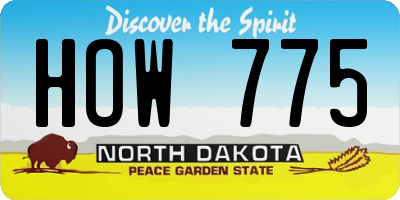 ND license plate HOW775