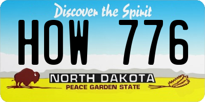 ND license plate HOW776