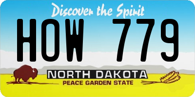 ND license plate HOW779