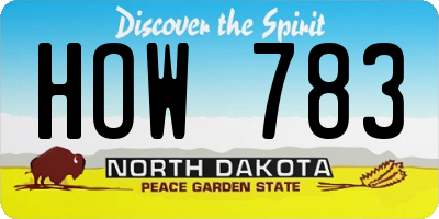 ND license plate HOW783