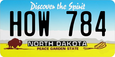 ND license plate HOW784