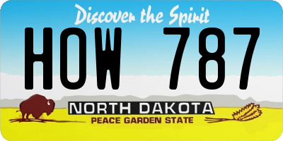 ND license plate HOW787