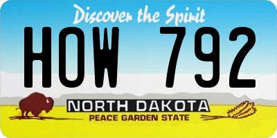 ND license plate HOW792