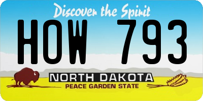 ND license plate HOW793