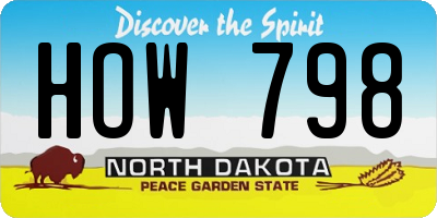 ND license plate HOW798