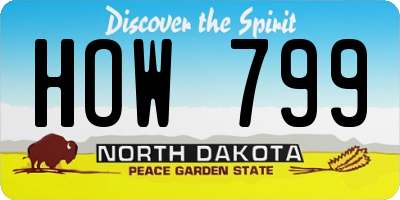 ND license plate HOW799
