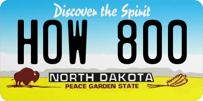ND license plate HOW800