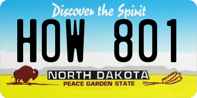 ND license plate HOW801