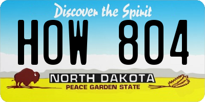 ND license plate HOW804
