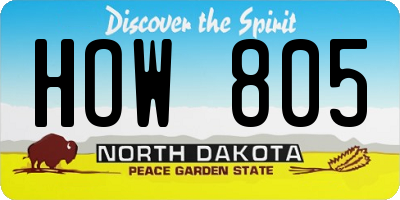 ND license plate HOW805