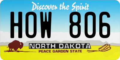 ND license plate HOW806