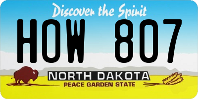 ND license plate HOW807