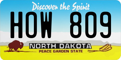 ND license plate HOW809