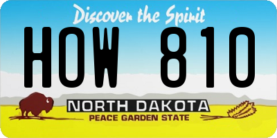 ND license plate HOW810