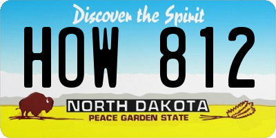 ND license plate HOW812