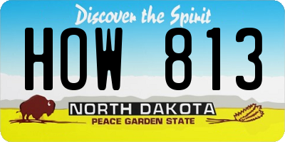 ND license plate HOW813
