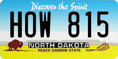 ND license plate HOW815