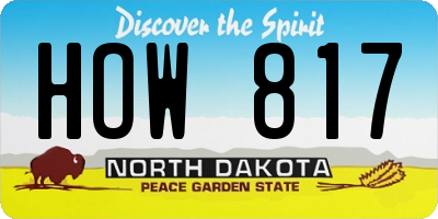 ND license plate HOW817