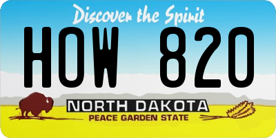 ND license plate HOW820