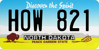 ND license plate HOW821