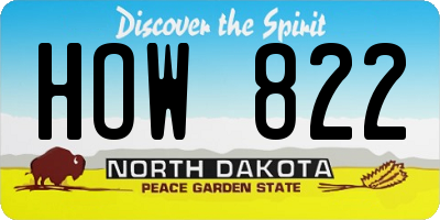 ND license plate HOW822