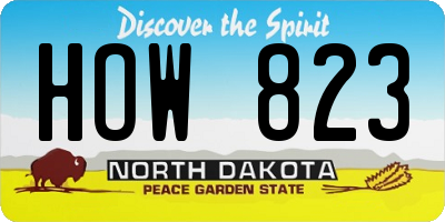 ND license plate HOW823