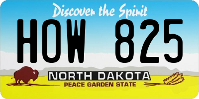 ND license plate HOW825
